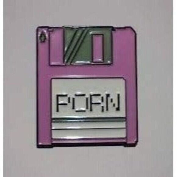 3/20 Forbidden P*rn Floppy Disc Enamel Pin - Picture 1 of 1